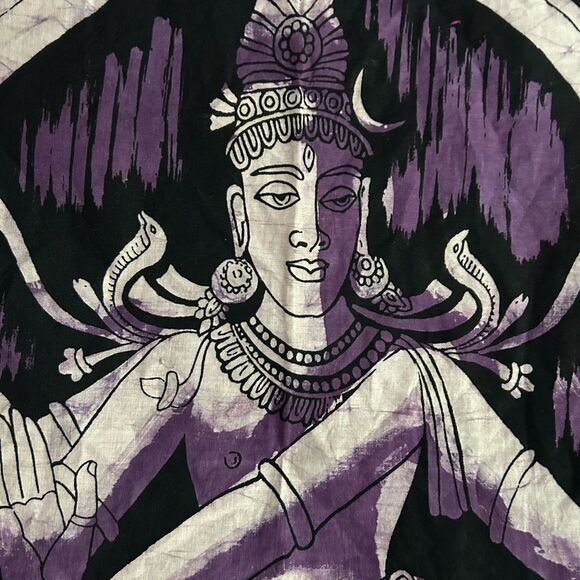 Purple and Black Shiva Wall Hanging Batik - Picture 6 of 16